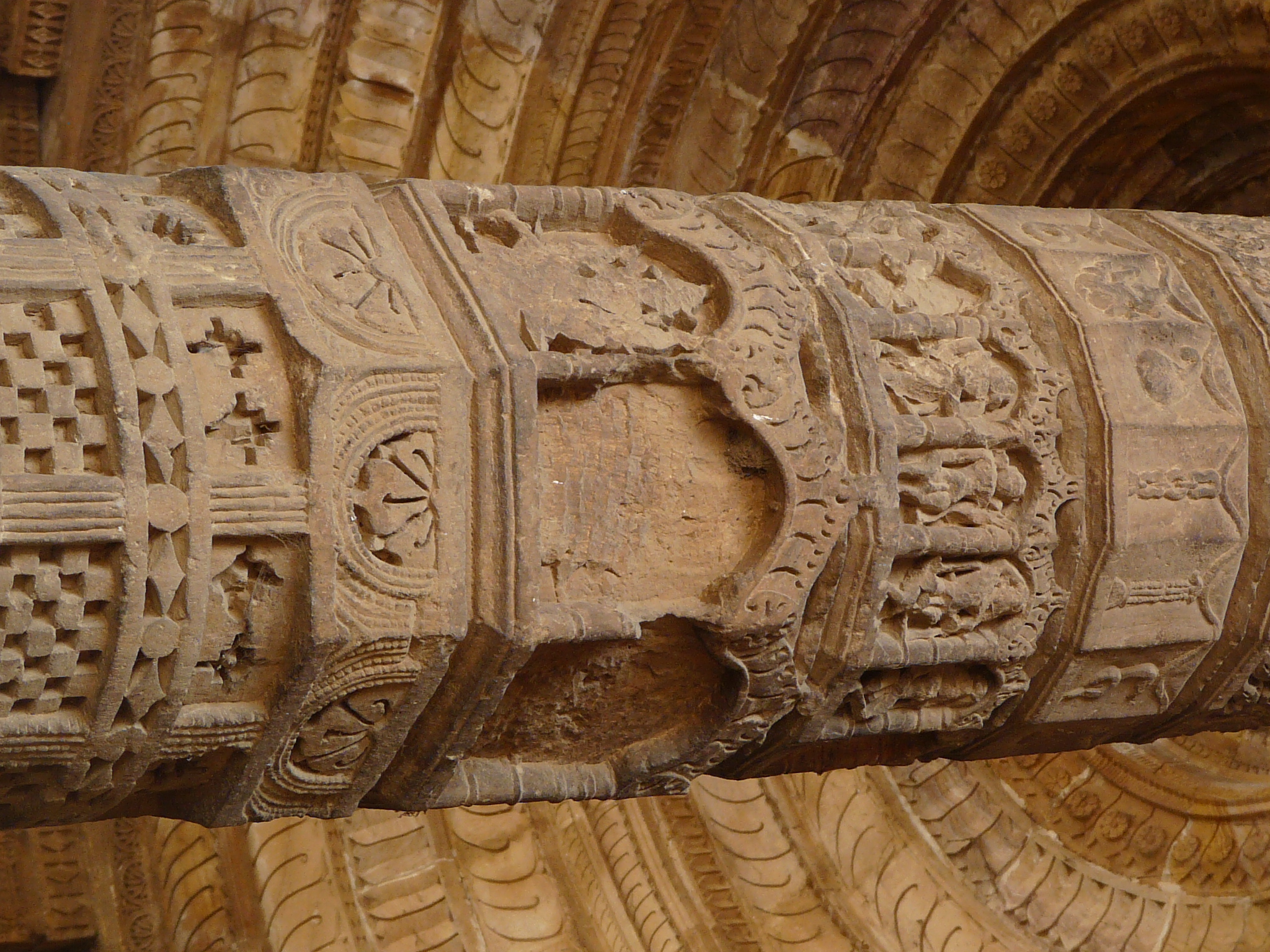 Intricate carved column detail at Adhai Din Ka Jhonpra, Ajmer